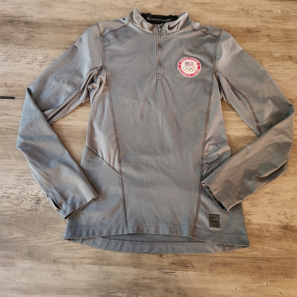 Nike Hyperwarm USA Olympics Gray 1/4 Zip Long Sleeve Woman's Size S - Picture 1 of 10